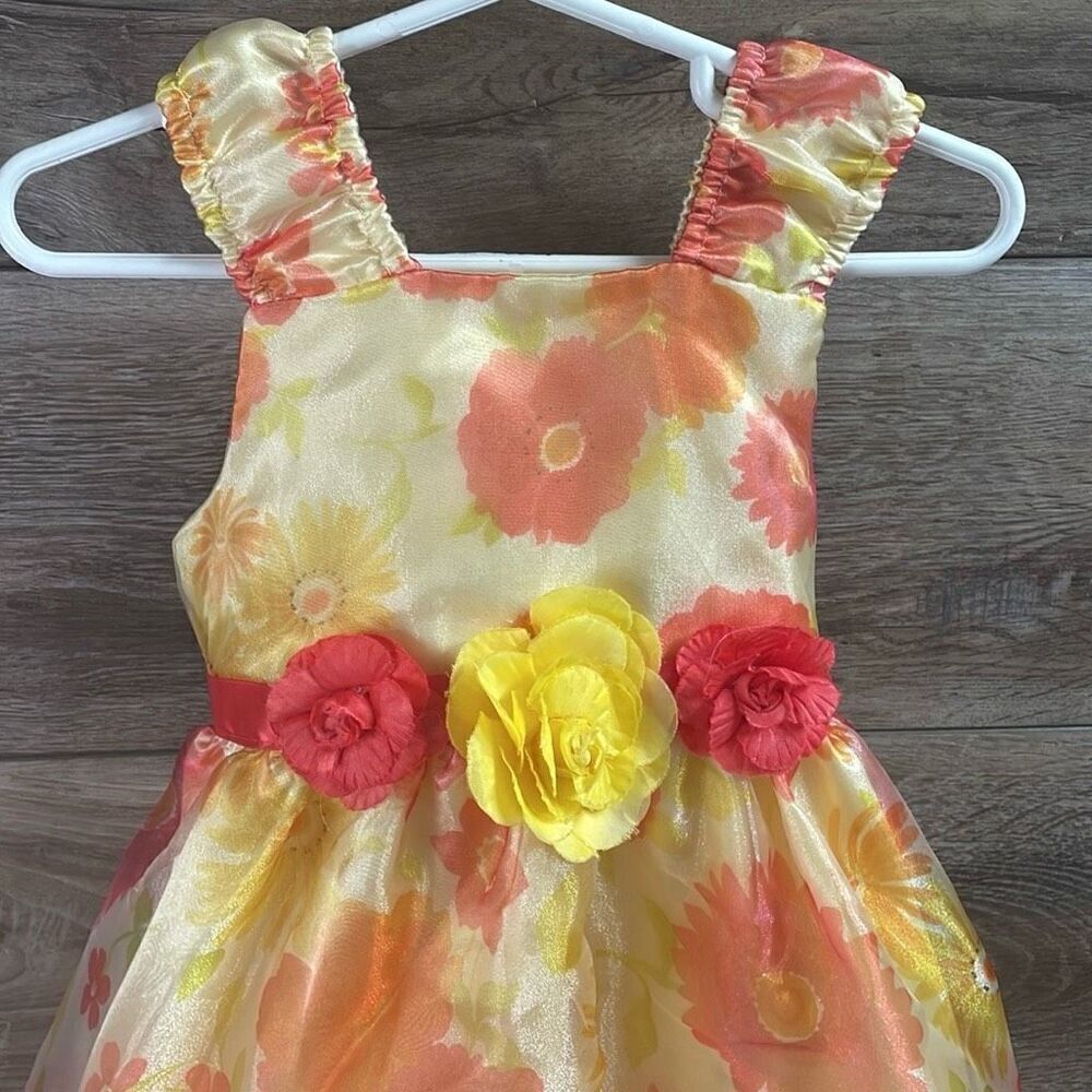 NANNETTE GIRL Toddler Floral Fully Lined Sleeveless Layered Party Dress Size 3T - Picture 4 of 8